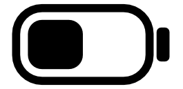 Outlined battery menu bar icon in the classic macOS style
